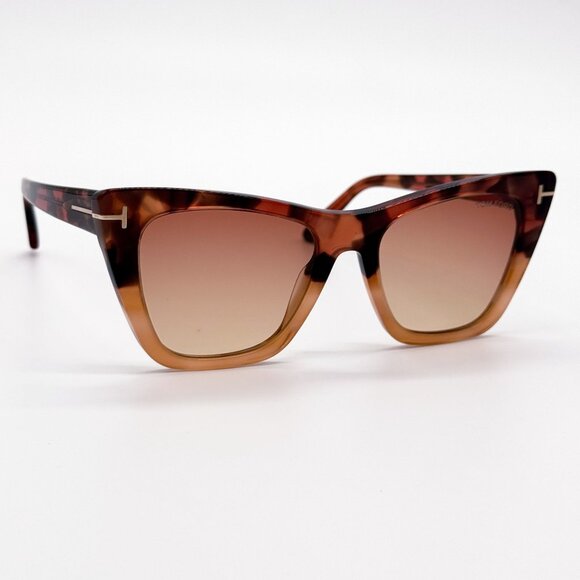 NEW TOM FORD SUNGLASSES POPPY-02 TF846 56T CAT EYE HAVANA WOMEN FT0846/S - Picture 4 of 8